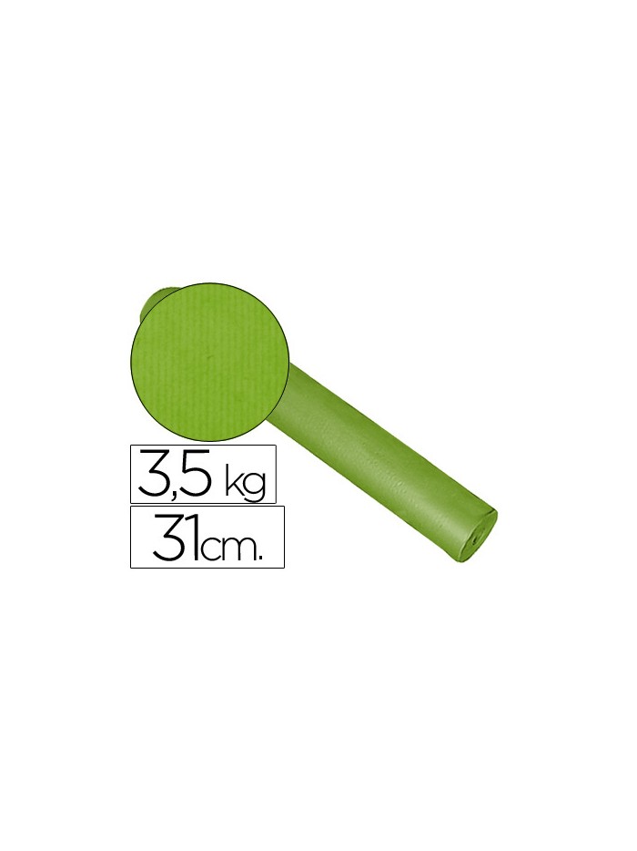Papel de regalo kraft liso bobina ancho 31 cm peso 3,5 kg gramaje 60 gr color pistacho Papel de regalo kraft liso bobina ancho 31 cm peso 3,5 kg gramaje 60 gr color pistacho