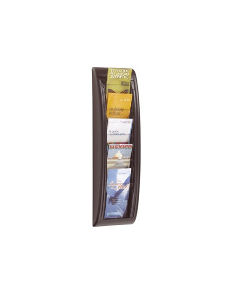 Expositor mural paperflow postales a6 negro 5 casillas 650x181x95 mm