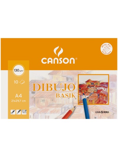 Papel dibujo basik din a3+ 32,5x 46 cm con recuadro minipack de 10 hojas