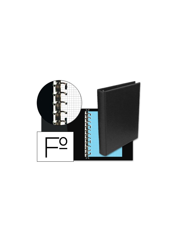 Carpeta multifin alfa 3005-g 16 anillas 40 mm plastico folio negro Carpeta multifin alfa 3005-g 16 anillas 40 mm plastico folio negro
