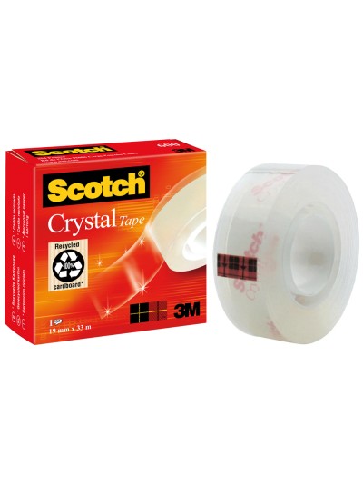 Cinta adhesiva scotch supertransparente 33 mt x 19 mm 600/1933ci