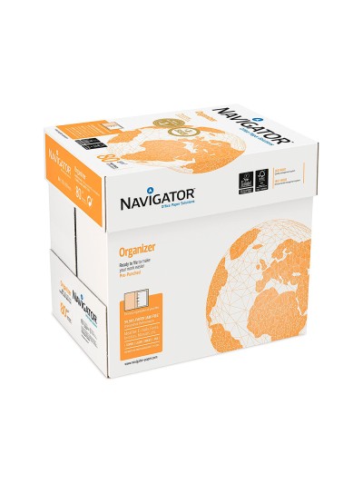Papel fotocopiadora navigator din a4 80 gramos 4 taladros papel multiuso ink-jet y laser paquete de 500 hojas