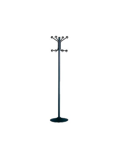 Perchero metalico pie 8 colgadores color negro 177x38 cm