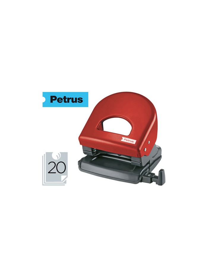 Taladrador petrus 62 color rojo capacidad 20 hojas Taladrador petrus 62 color rojo capacidad 20 hojas