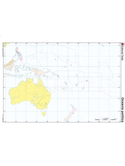 Mapa mudo color din a4 oceania politico