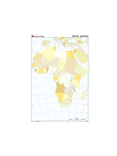Mapa mudo color din a4 africa politico