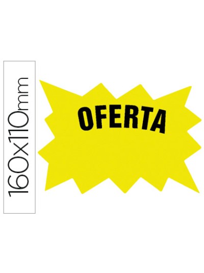 Cartel cartulina etiquetas marcaprecios amarillo fluorescente 160x110 mm bolsa de 50 etiquetas