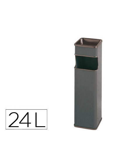 Cenicero papelera cuadrado 403 gris metalico 65x18x18 cm