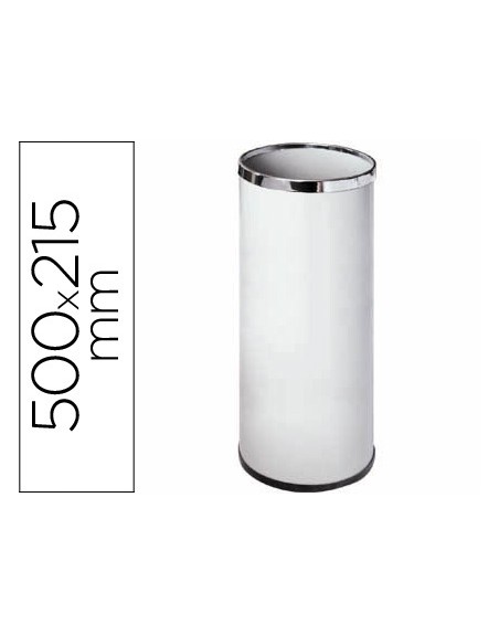 Paraguero metalico 301 blanco aros cromados 50x21,5 cm