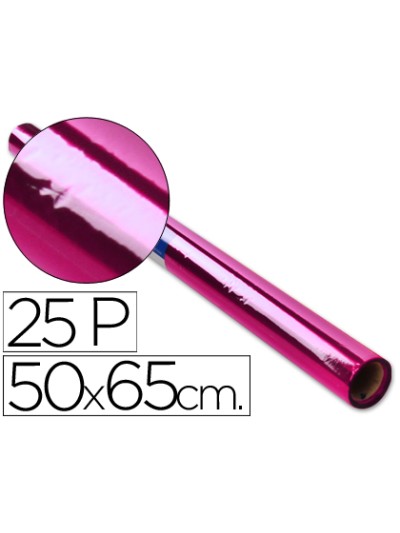 Papel celofan rollo trepado rosa 25 hojas de 50x65 cm