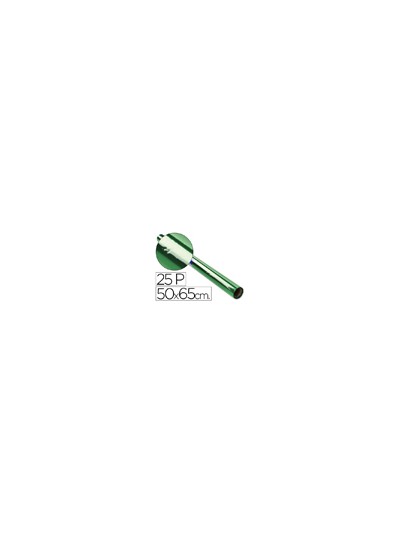Papel celofan rollo trepado verde 25 hojas de 50x65 cm