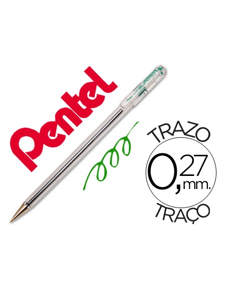 Boligrafo pentel bk-77 d verde