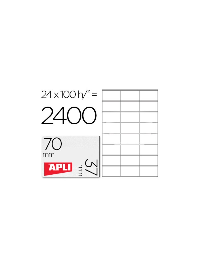 Etiqueta adhesiva apli 1273 tamaño 70x37 mm fotocopiadora laser ink-jet caja con 100 hojas din a4 Etiqueta adhesiva apli 1273 tamaño 70x37 mm fotocopiadora laser ink-jet caja con 100 hojas din a4