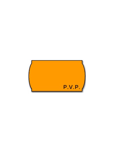 Etiquetas meto onduladas 32x19 mm pvp adh.2 fluor naranja rollo 1000 etiquetas
