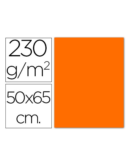 Cartulina fluorescente naranja 50x65 cm 230 gr