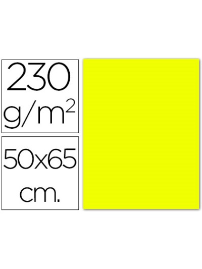 Cartulina fluorescente amarilla 50x65 cm 230 gr