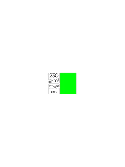 Cartulina fluorescente verde 50x65 cm 230 gr