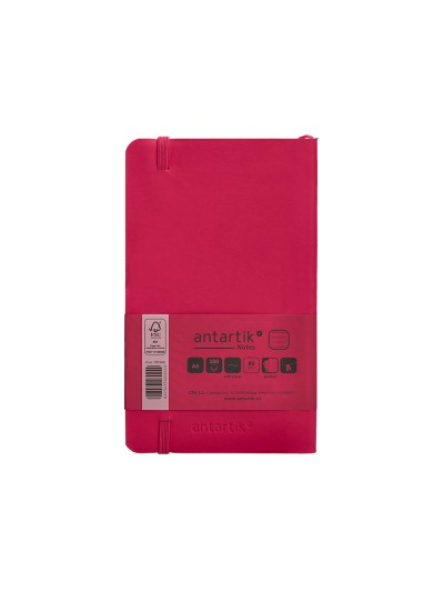 Cuaderno con gomilla antartik notes tapa blanda a6 rayas burdeos 100 hojas 80 gr fsc
