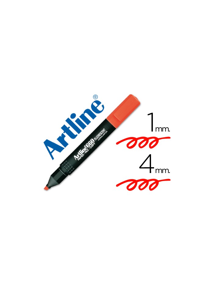 Rotulador artline fluorescente ek-660 rojo punta biselada Rotulador artline fluorescente ek-660 rojo punta biselada