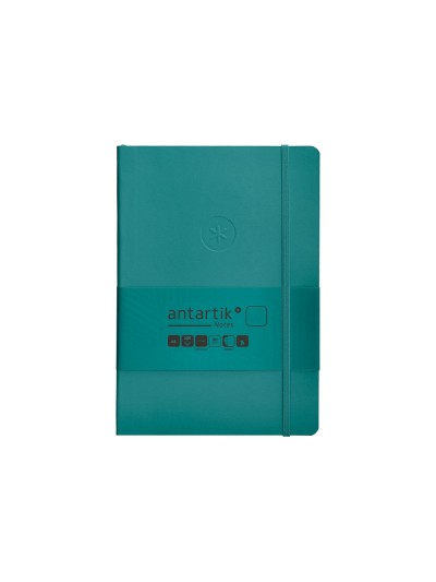 Cuaderno con gomilla antartik notes tapa blanda a5 hojas lisas verde aguamarina 80 hojas 80 gr fsc