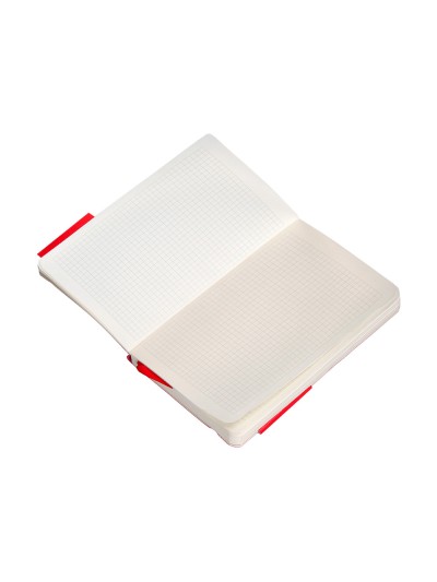 Cuaderno con gomilla antartik notes tapa blanda a6 cuadricula rojo 100 hojas 80 gr fsc