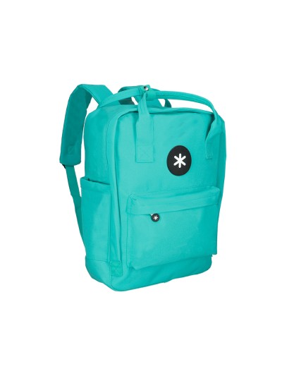 Cartera antartik mochila 2 asas y bolsillos exteriores menta 300x115x390 mm
