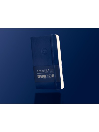 Cuaderno con gomilla antartik notes tapa blanda a6 cuadricula azul marino 100 hojas 80 gr fsc