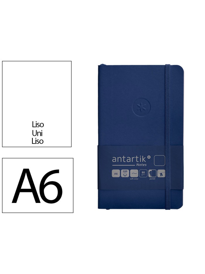 Cuaderno con gomilla antartik notes tapa blanda a6 hojas lisas azul marino 100 hojas 80 gr fsc Cuaderno con gomilla antartik notes tapa blanda a6 hojas lisas azul marino 100 hojas 80 gr fsc