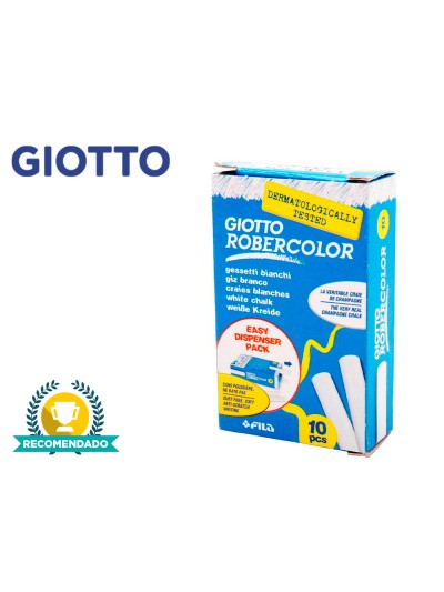 Tiza blanca antipolvo robercolor caja de 10 unidades