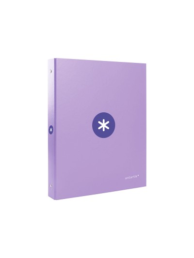 Carpeta antartik a4 forrada 4 anillas 25 mm redondas color lavanda