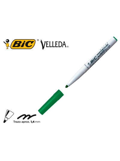 Rotulador bic velleda para pizarra verde punta redonda 1,4 mm