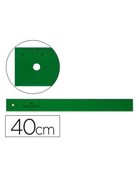 Regla faber castell 40 cm plastico verde