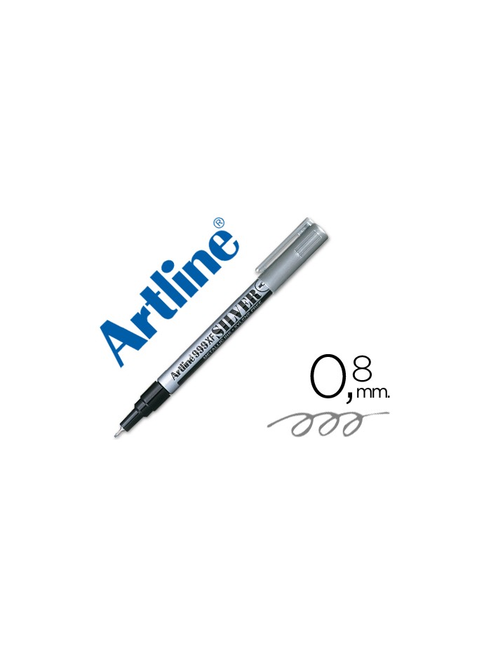 Rotulador artline marcador permanente tinta metalica ek-999 plata punta redonda 0.8 mm Rotulador artline marcador permanente tinta metalica ek-999 plata punta redonda 0.8 mm
