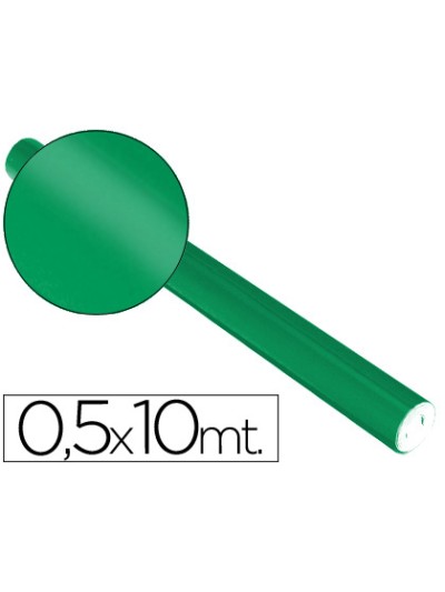 Papel metalizado verde rollo continuo de 0,5 x 10 mt