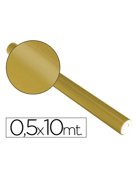 Papel metalizado oro rollo continuo de 0,5 x 10 mt