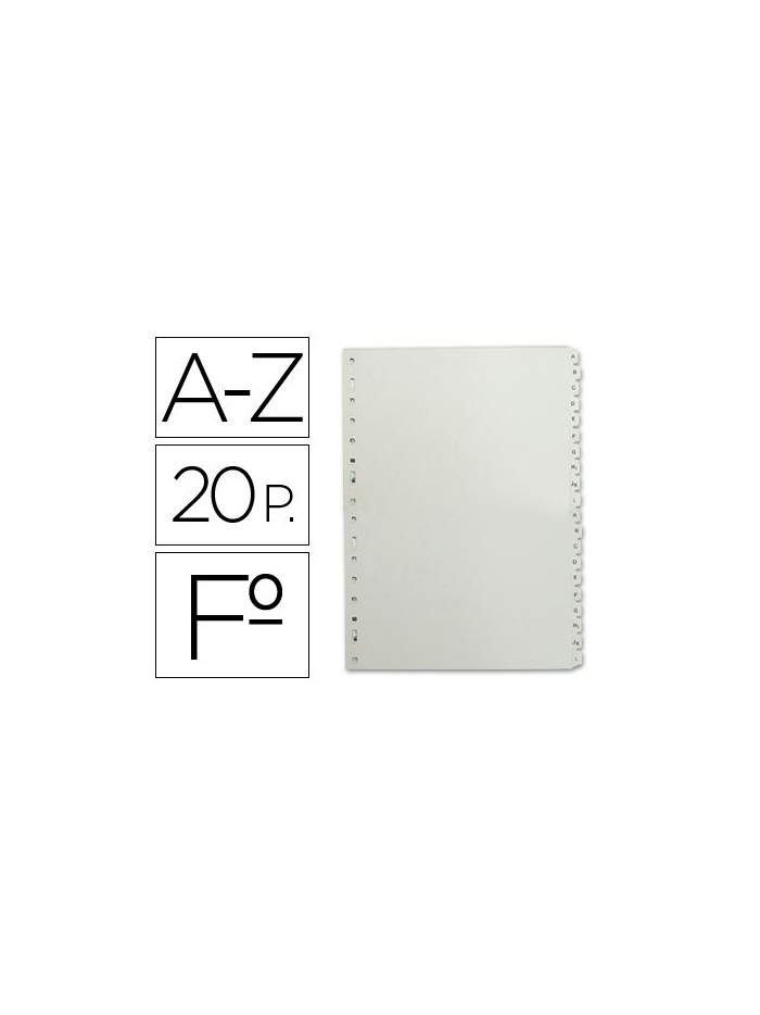 Separador alfabetico multifin 3005 plastico folio natural Separador alfabetico multifin 3005 plastico folio natural