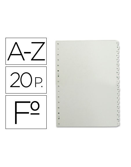 Separador alfabetico multifin 3005 plastico folio natural
