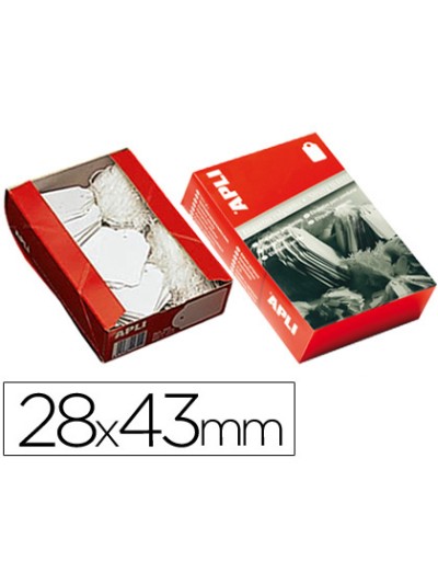 Etiquetas colgantes apli 391 28x43 mm caja de 500 unidades