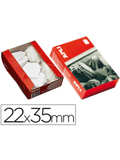 Etiquetas colgantes apli 390 22x35 mm caja de 500 unidades