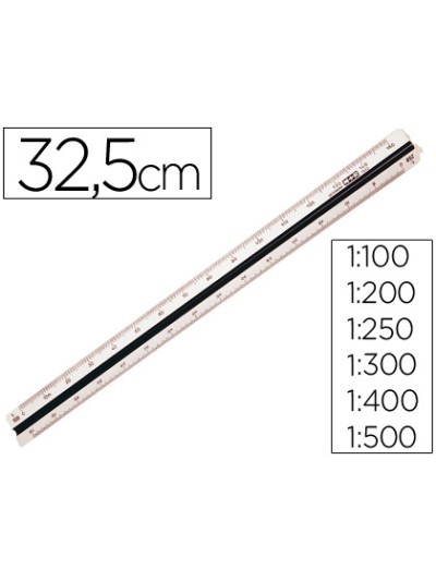 Escala m+r 1632.20 1:100-200-250-300-400-500 30 cm estuche rigido color