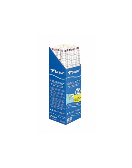 Rollo plastico adhesivo sadipal 0.50x1.50 mt 50 mc forralibros removible 1 año