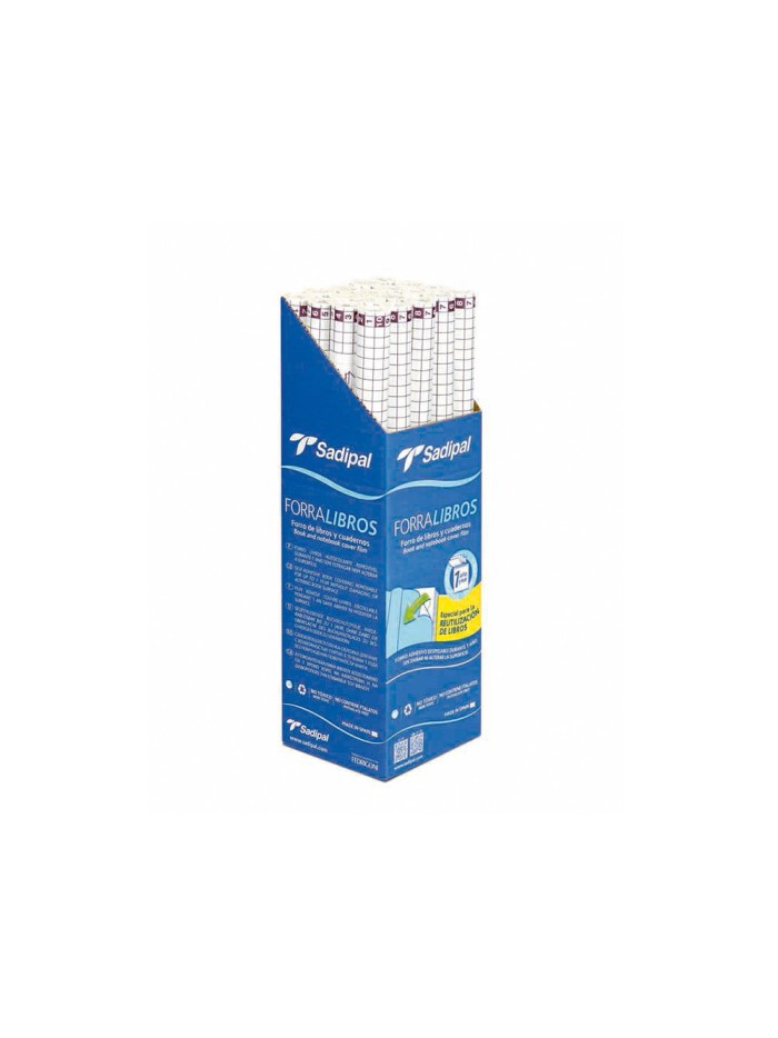 Rollo plastico adhesivo sadipal 0.33x1.50 mt 50 mc forralibros removible 1 año Rollo plastico adhesivo sadipal 0.33x1.50 mt 50 mc forralibros removible 1 año