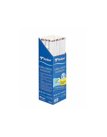 Rollo plastico adhesivo sadipal 0.33x1.50 mt 50 mc forralibros removible 1 año