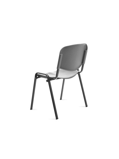 Silla rocada confidente estructura metalica respaldo y asiento en polimero color gris