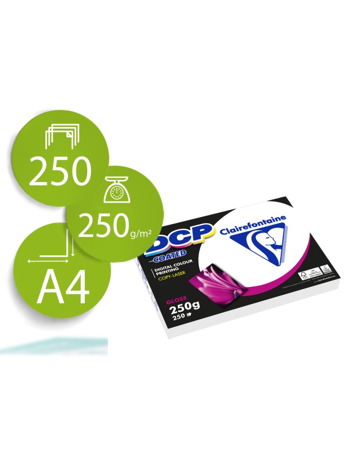 Papel fotocopiadora color dcp coated glossy din a4 250 gramos paquete 250 hojas Papel fotocopiadora color dcp coated glossy din a4 250 gramos paquete 250 hojas