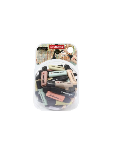 Rotulador stabilo boss pastel fluorescente 70 nature colors bombonera de 60 unidades colores surtidos
