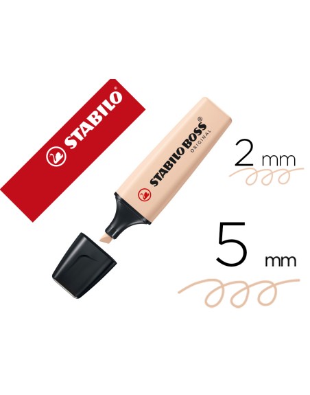 Rotulador stabilo boss pastel fluorescente 70 nature colors beige