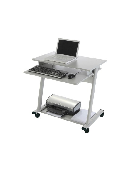 Mesa ordenador rocada rd-9100 sistema bloqueo con ruedas estructura metalica con bandeja teclado extraible