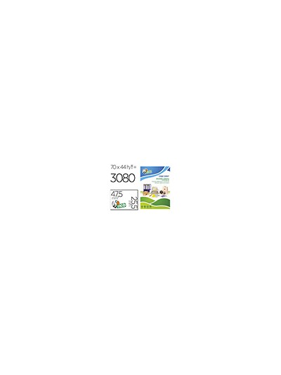 Etiqueta adhesiva tico amarill o fluorescentes permanente fsclaser/inkjet/fotocopia 47,5x25,5 mm caja de 3080 unidades