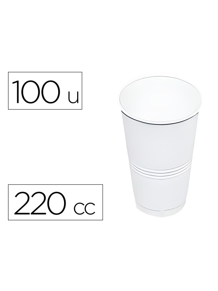 Vaso de plastico blanco 220 cc paquete de 100 unidades Vaso de plastico blanco 220 cc paquete de 100 unidades